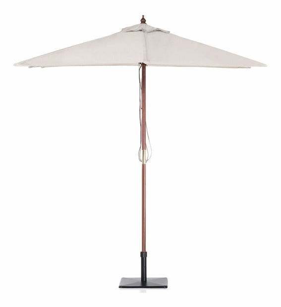 Zahradní slunečník 144 cm FLAME (dřevo) (světlobéžová)