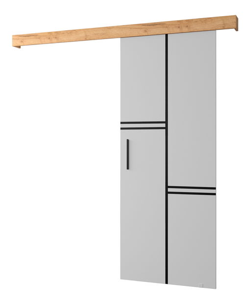 Posuvné dveře 90 cm Sharlene VIII (bílá matná + craft zlatý + černá)