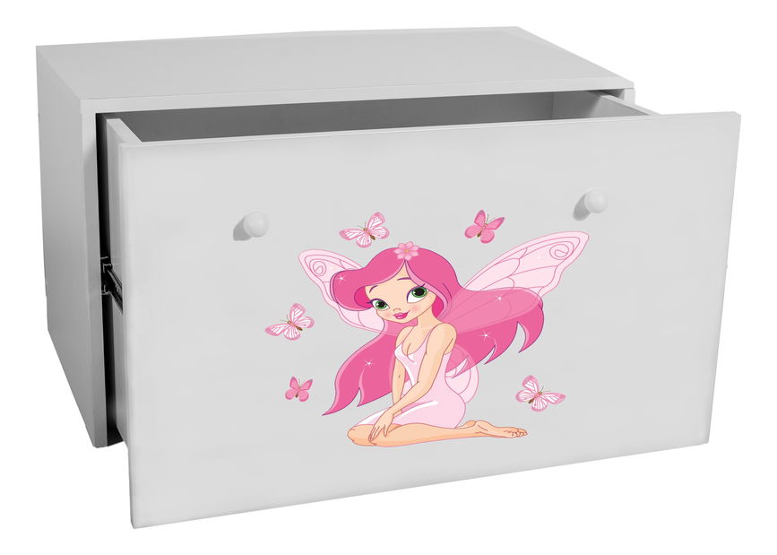 Úložný box pro děti Ione (bílá + víla)