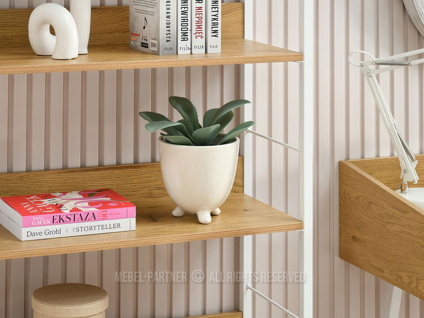 Regál Luca (dub + bílá)