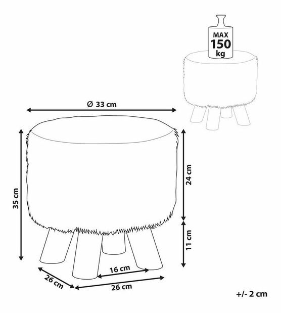 Taburetka Tryphosa (hnědá)