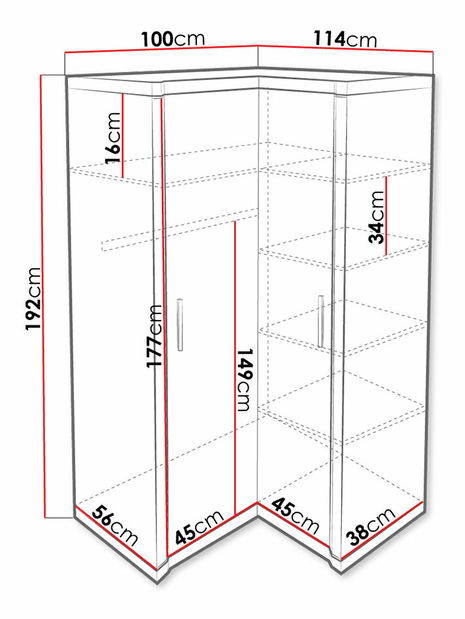 Šatní skříň Gerald XV 21 (dub trufel)