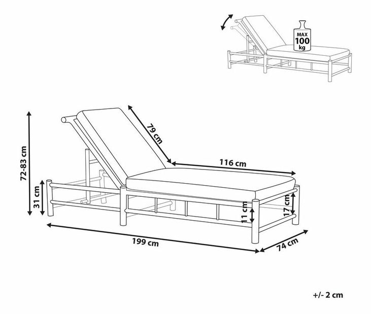 Lehátko Ligza (světlé dřevo)