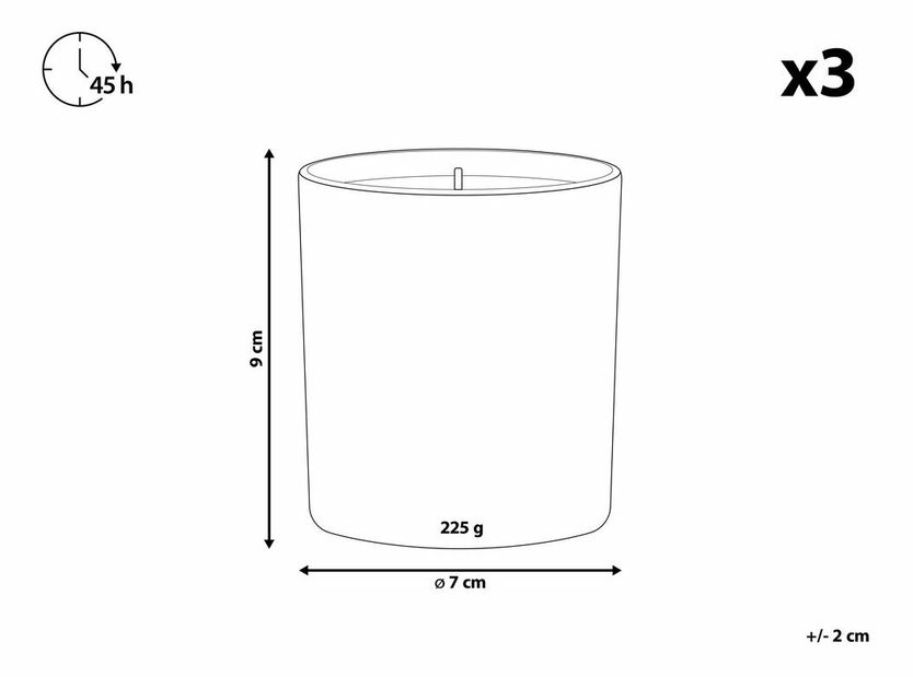 Sada 3 ks vonných svíček jablko/jasmín/zimní slunce Graciano (zlatá)