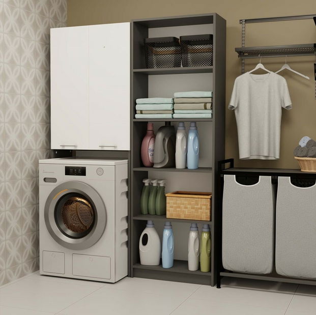 Skříňka nad pračku Perdieron 2 (antracit + bílá)