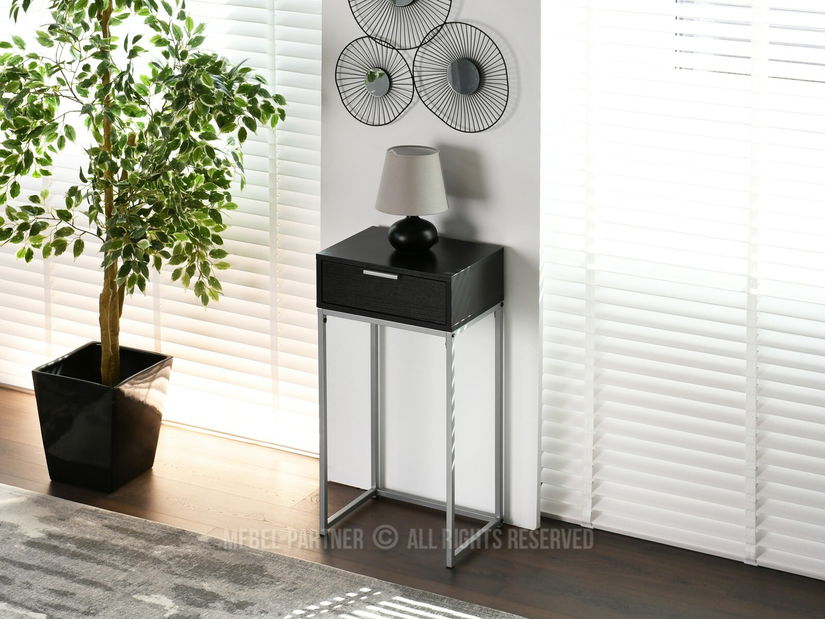 Konzolový stolek Norma S (černé dřevo + chromová matný)