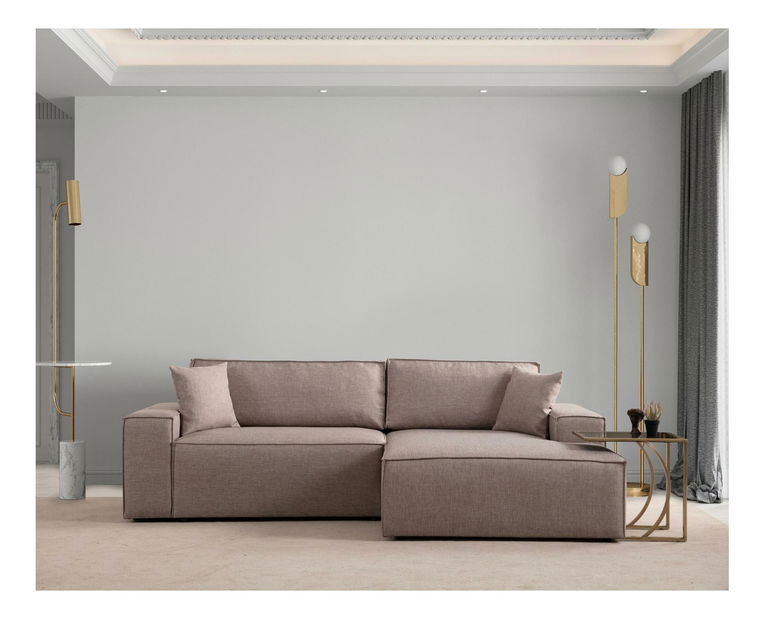 Rohová sedačka Pirlofenzza (s úl. prostorem) (P) (hnědá)