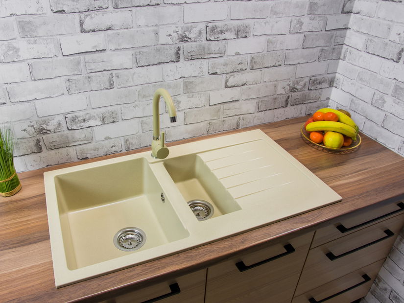 Kuchyňský dřez Altava (béžová) (s 1 otvorem pro baterii) (P)