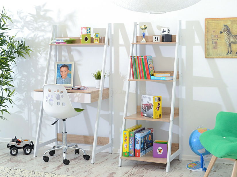 PC stolek Dylen (dub + bílá)