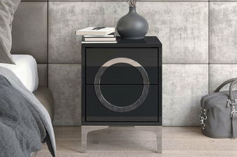 Noční stolek Naturlig Evenna (vysoký lesk černý) *výprodej