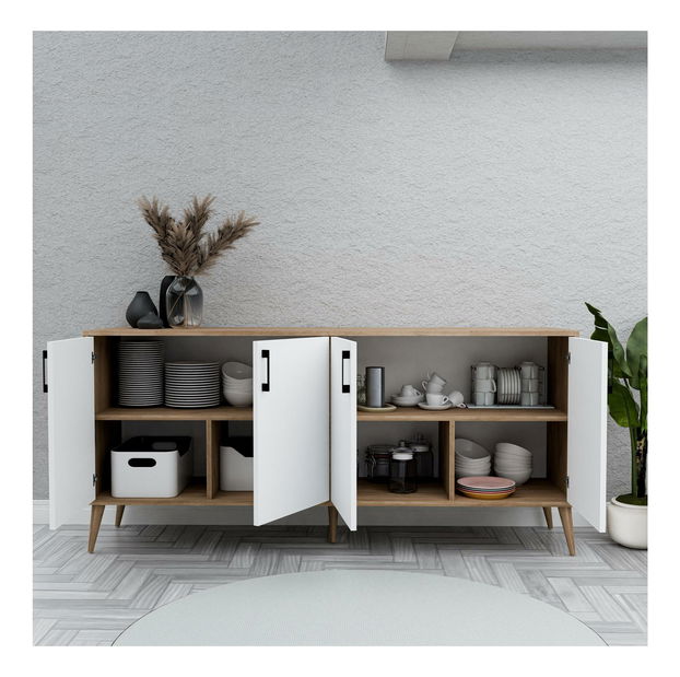 Skříňka Pivida (dub + bílá)