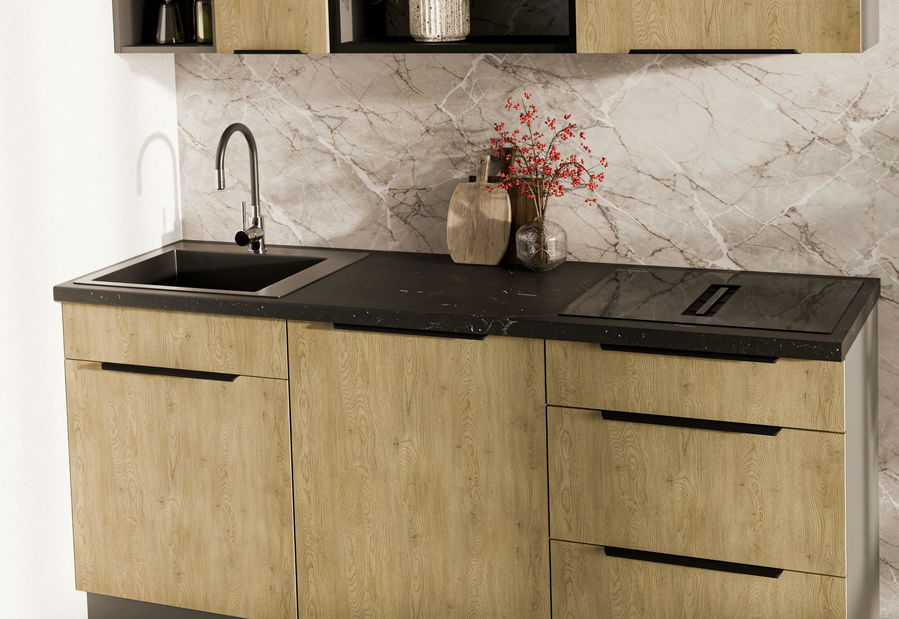 Kuchyně 180 cm Carminia 1 (dub cremona + antracit)