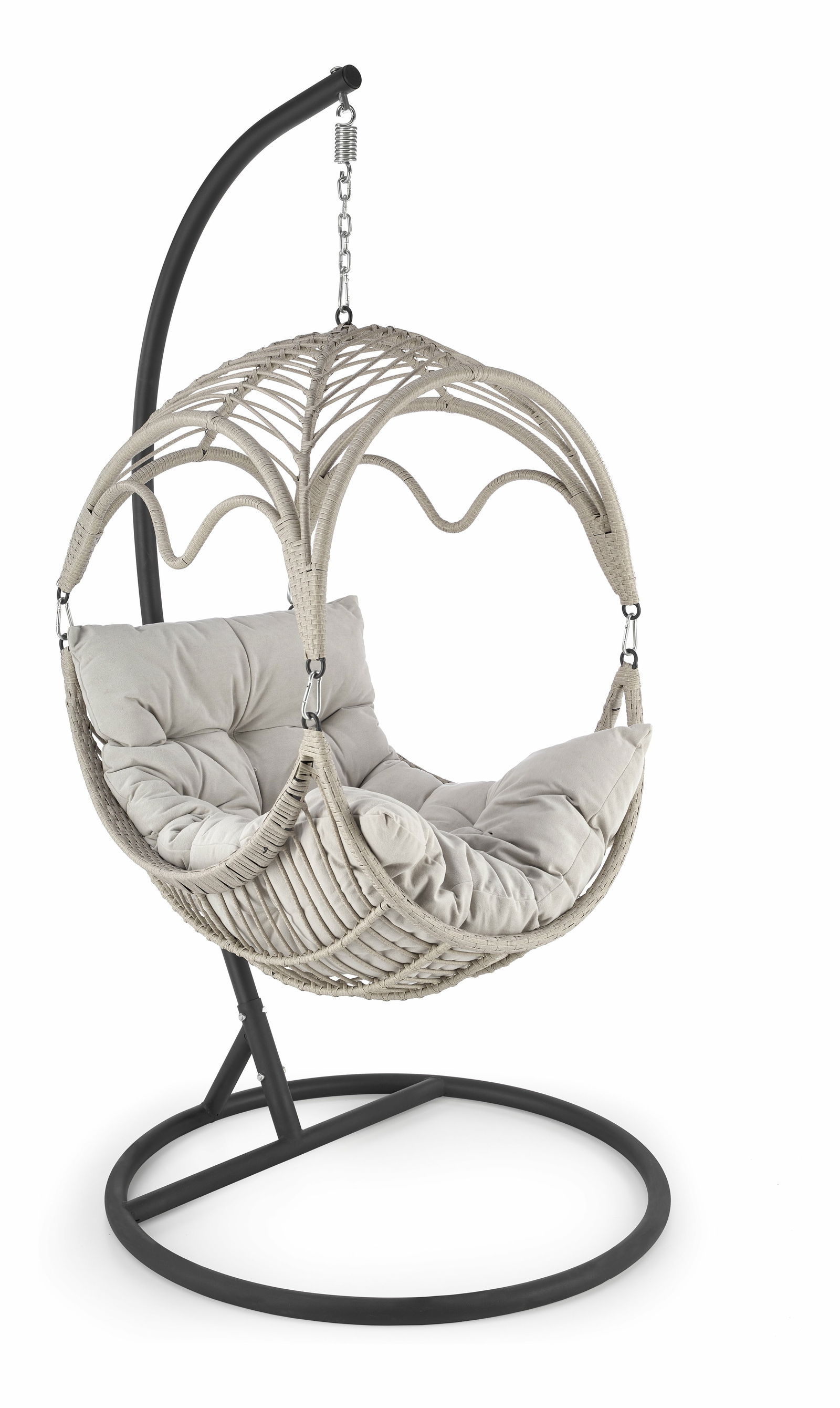 Závěsné křeslo Rasmuso (světle šedá + černá)