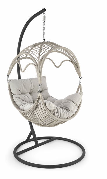 Závěsné křeslo Rasmuso (světle šedá + černá)