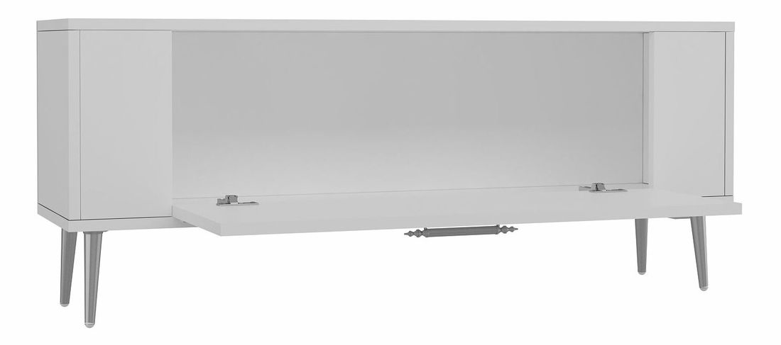 TV stolek/skříňka Retrotopic (bílá + stříbrná)