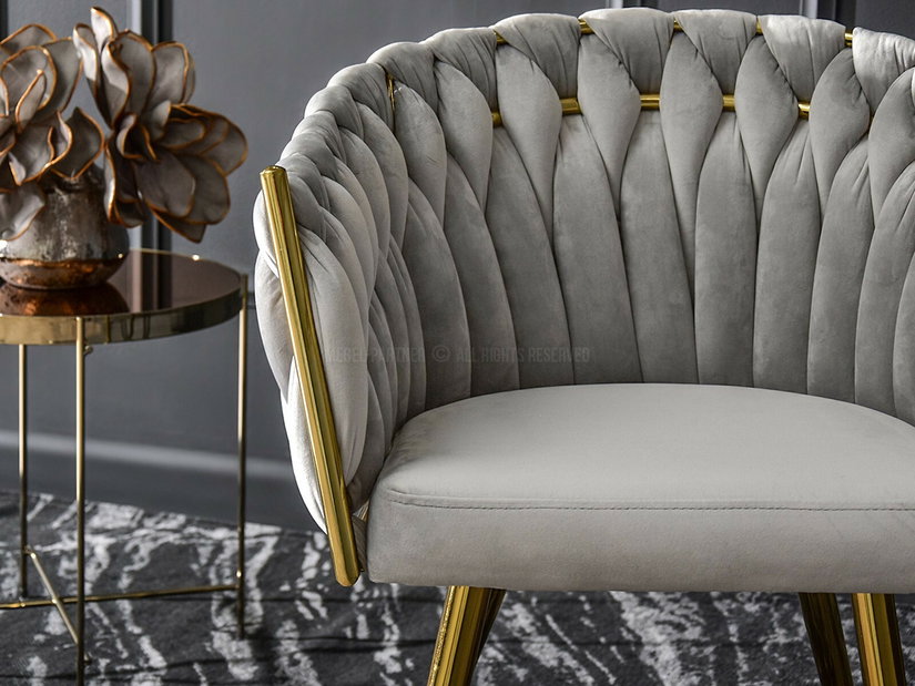 Jídelní židle Radio (šedá + zlatá)