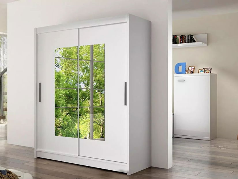 Šatní skříň Wopim III (bílá)