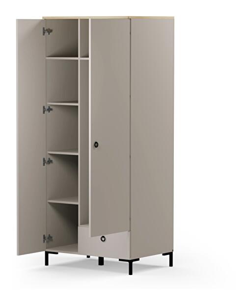 Šatní skříň Demandaron 1 (taupe + dub silverjack)