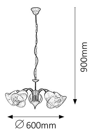 Lustr Colette 7368 (antická hnědá + hnědé rýžové kamenné sklo)