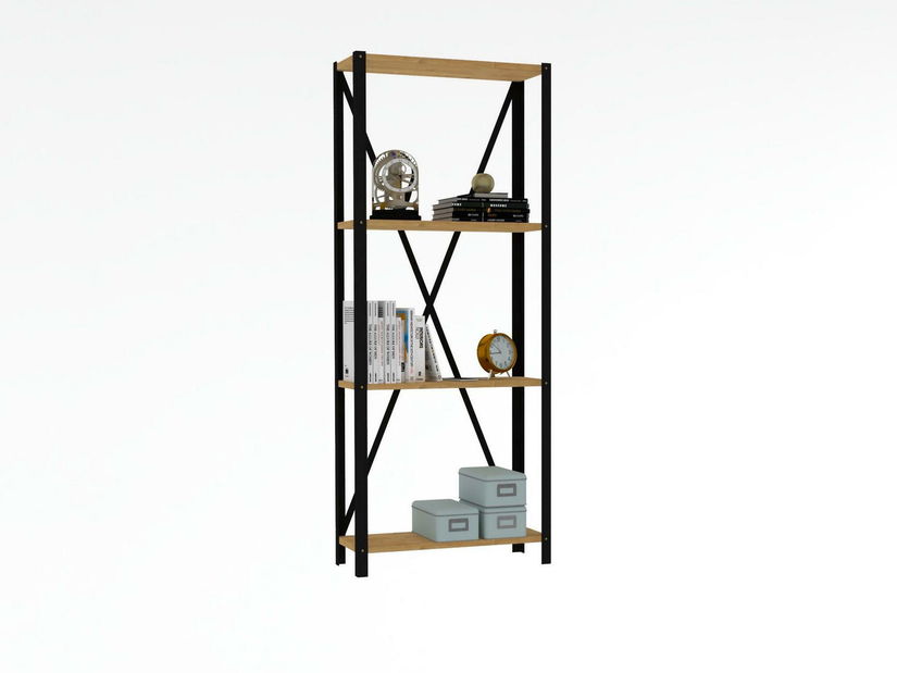 Regál Mikima 1 (dub safírový + černá)