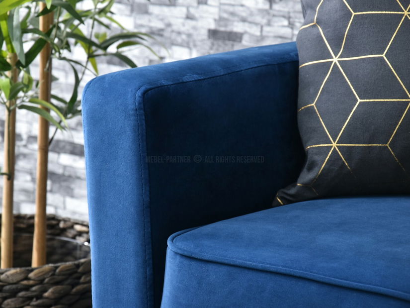 Pohovka dvousedačka Biblioteca (tmavě modrá + ořech)