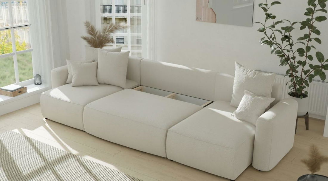 Rohová sedačka Denia U (béžová) (P)