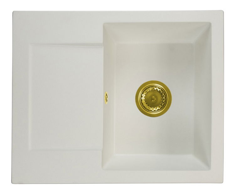 Kuchyňský dřez Dalgam (bílá) (s 1 otvorem pro baterii) (L)