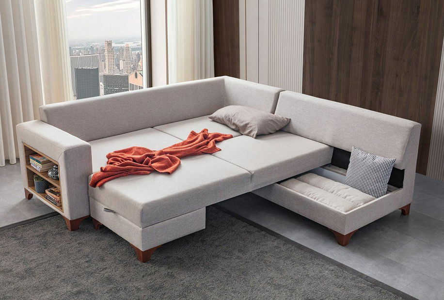 Rohová sedačka Tlofa (krémová) (L)