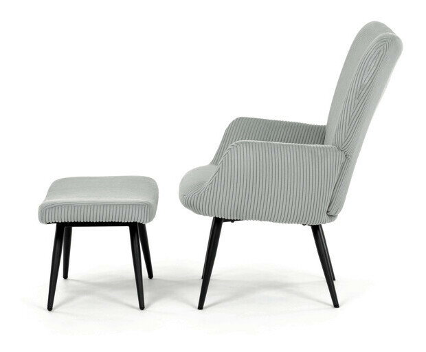 Křeslo s taburetkou Laruigo (modrá)