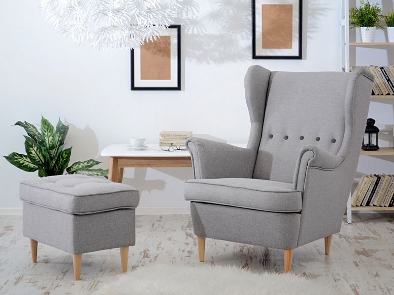 Křeslo ušák Margis (šedá)