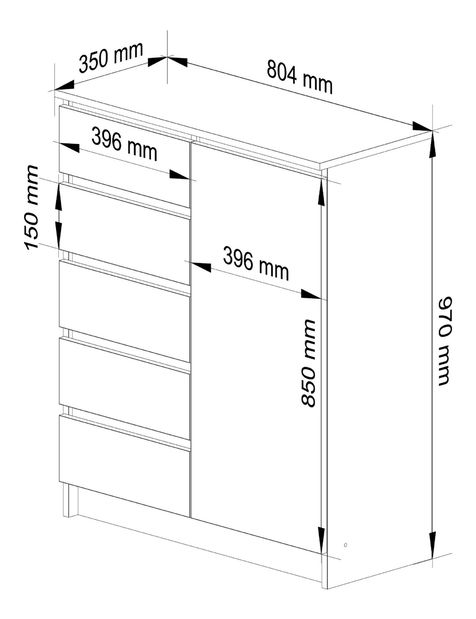 Komoda Kirmair (grafit + dub artisan)
