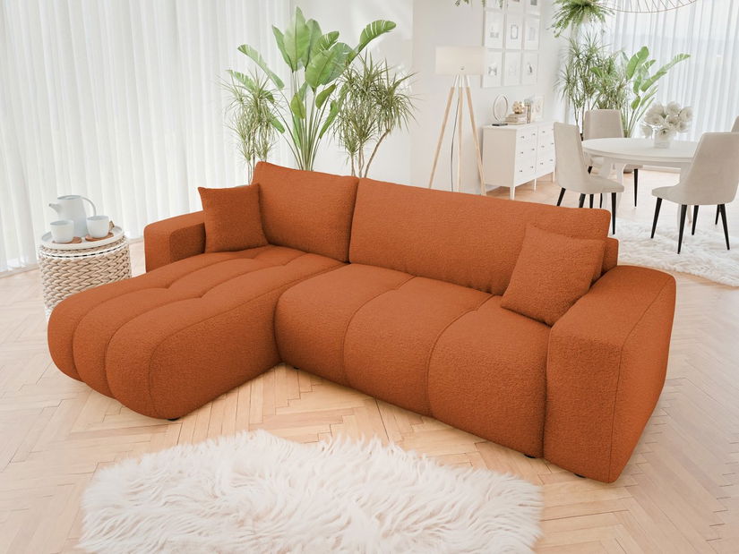 Rohová sedačka Lorew (oranžová) (s úl. prostorem)