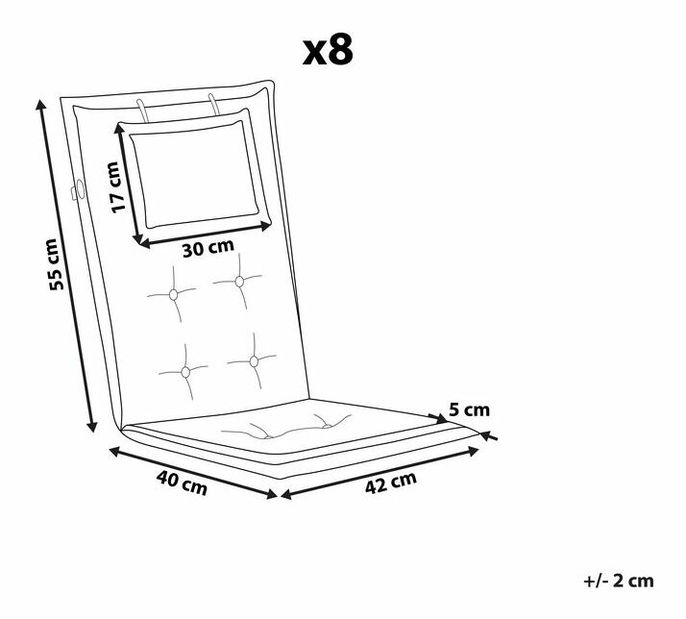 Set 8 ks. polštářů MALI (šedá)