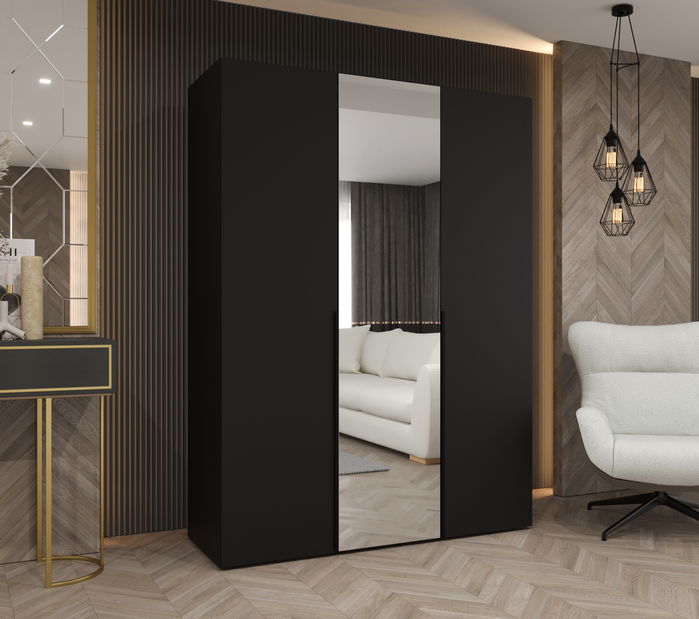 Šatní skříň 150 cm Alice 2 (černá + černá)