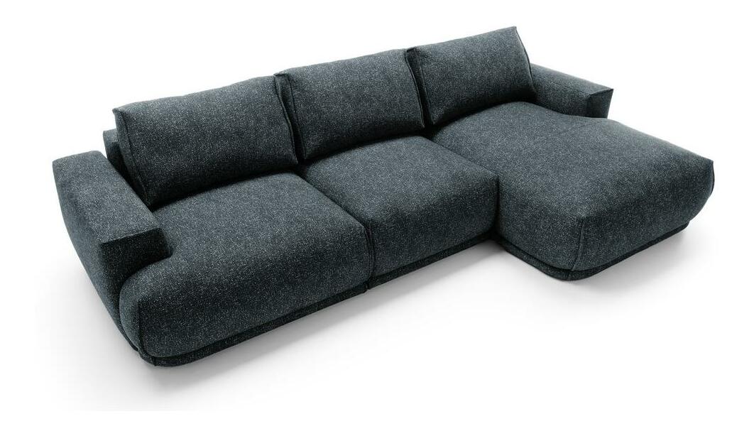 Rohová sedací souprava Dita (P) (tmavě modrá + černá)