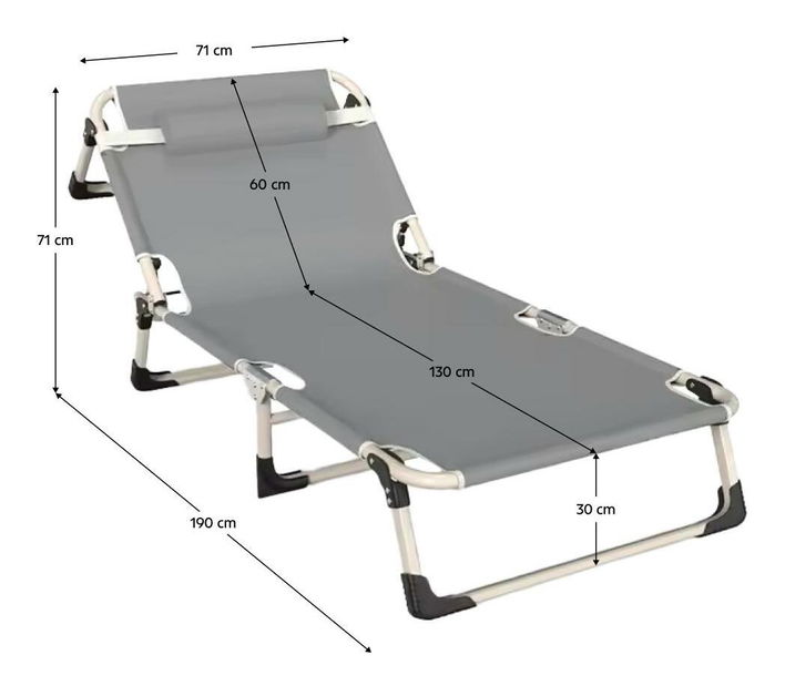 Zahradní lehátko Bowie (šedá + béžová) *bazar