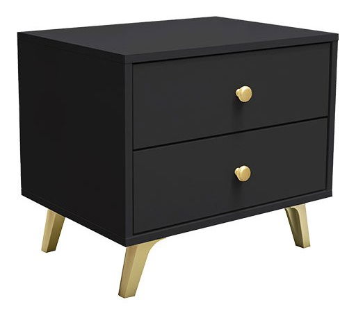 Noční stolek Astradon (černá + zlatá)