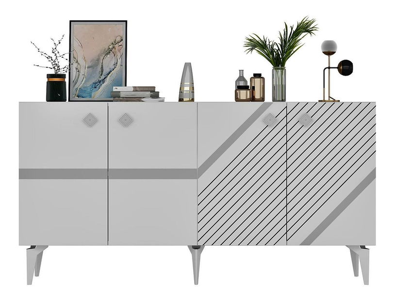 Skříňka Tabivo (bílá + stříbrná)