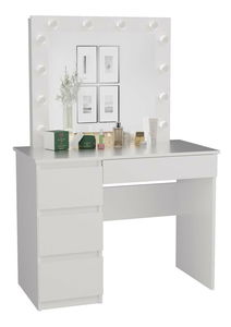 Toaletní stolek Micras 2 (bílá) (L) (se zrcadlem) (s LED osvětlením)