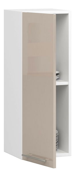 Horní kuchyňská skříňka Ozara W30 H720 (bílá + cappuccino lesk)