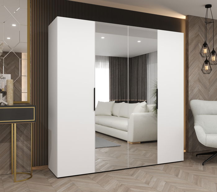 Šatní skříň 200 cm Mirabella 2 (bílá + černá)