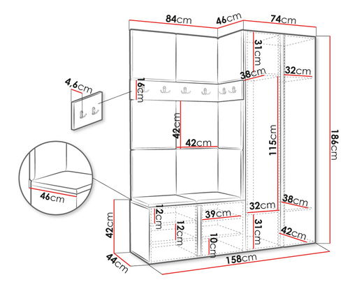 Předsíň Tavasz XII (růžová + dub artisan) *výprodej