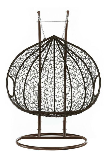 Závěsné dvojkřeslo Dalvoa 2 (měděná + hnědá + krémová)