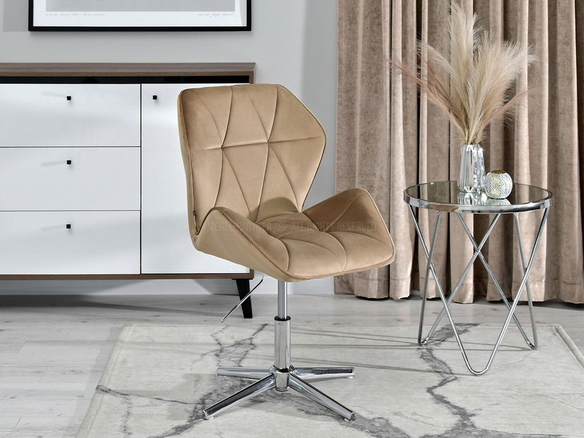 Křeslo Velma S (béžová + chromová)
