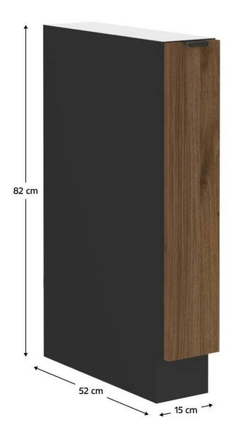 Dolní kuchyňská skříňka s výsuvným košem Monzesa 15 D CARGO BB (ořech okapi + černá)