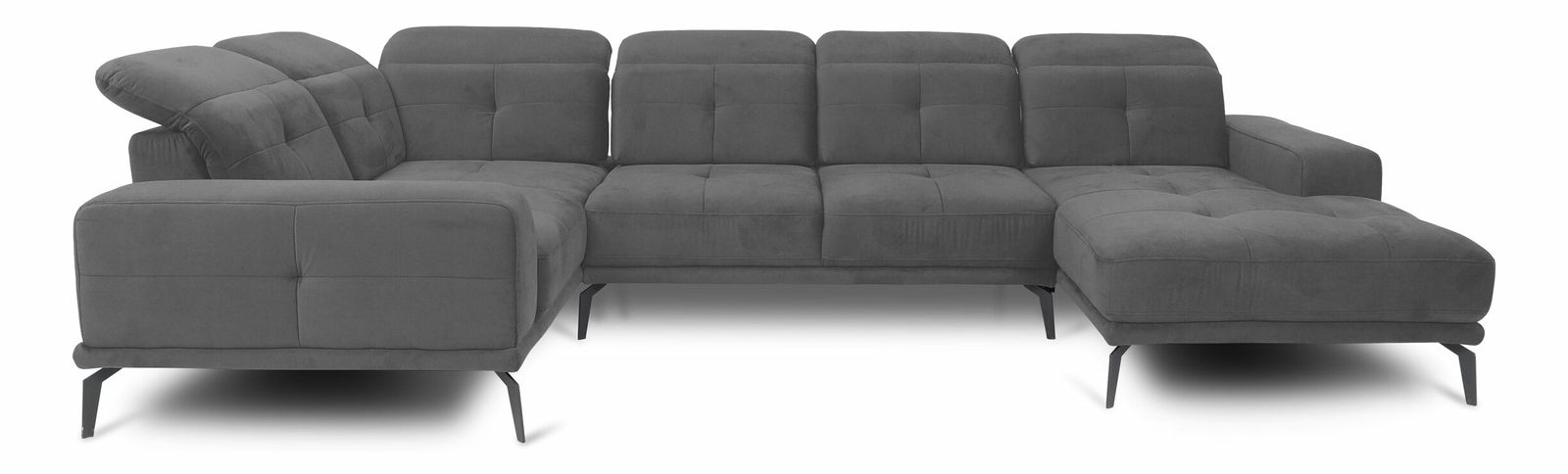 Rohová sedačka ve tvaru U Nicolette (světle šedá) (L)