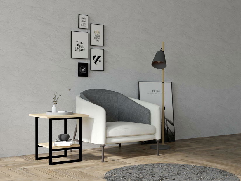 Příruční stolek Mamovo (dub + černá)