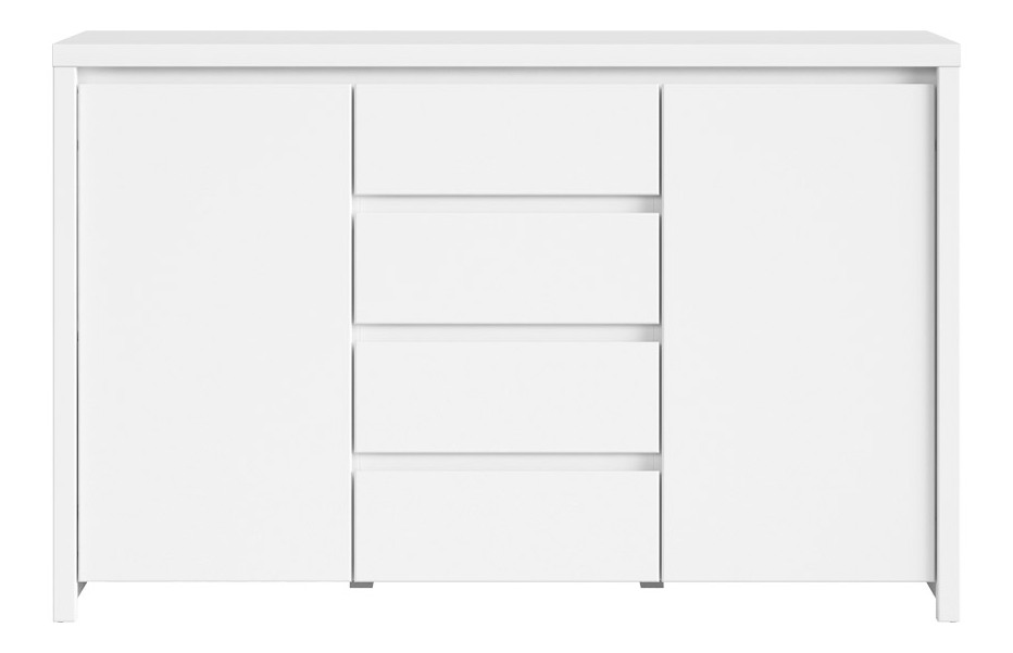 Komoda BRW Kaspian KOM2D4S (bílá + bílá matná)