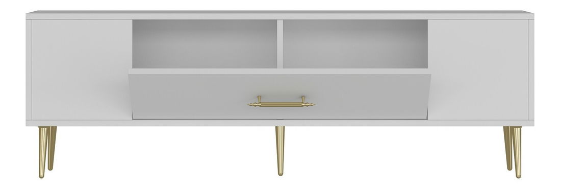 TV stolek/skříňka Dekondino (bílá + zlatá)