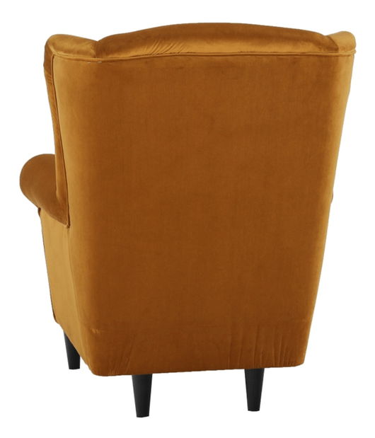 Křeslo ušák s taburetem Aevo (hořčicová)